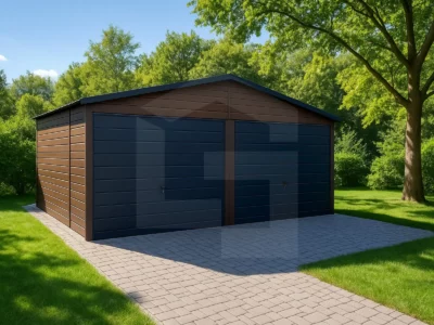 Garaż blaszany dwustanowiskowy dwuspadowy 6 x 5