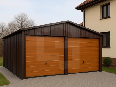 Garaż blaszany na dwa samochody 6 x 6 panel pionowy